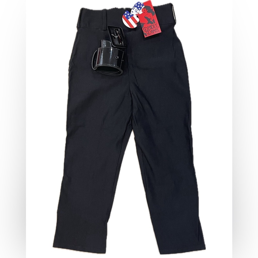 Sz.S-NWT-Sustainable, High Quality-Deadly Dames Black High Waisted Capri - Picture 4 of 10